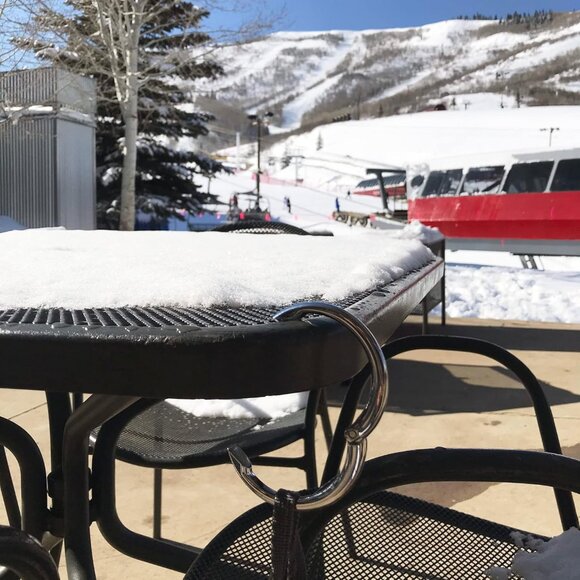 Women Bag Hanger Ring That Open Into Hook Close Automatically Polished Hematite - Picture 7 of 9